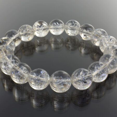 CLEAR QUARTZ Crystal Bracelet - Round Beads - Beaded Bracelet