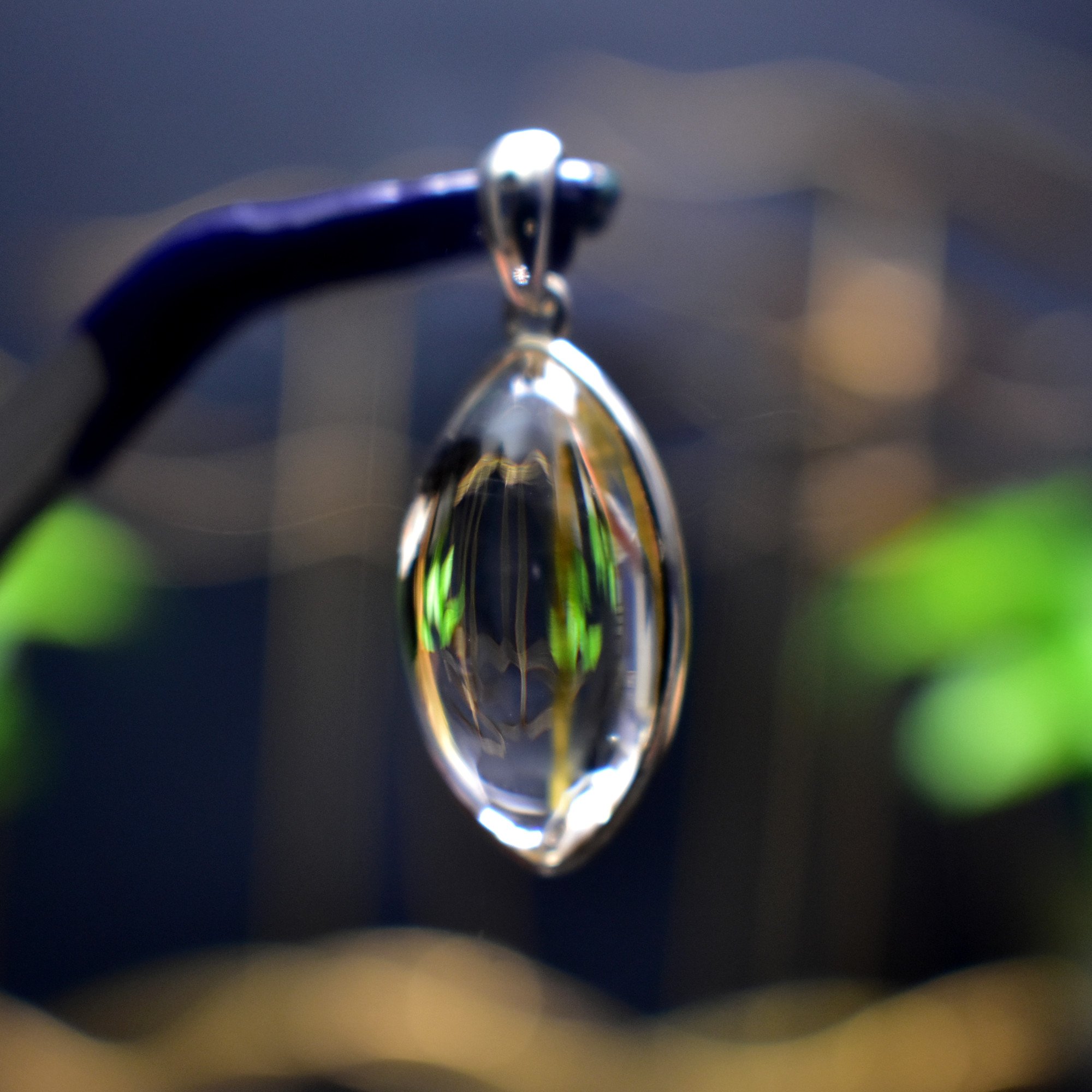 EXCLUSIVE! Golden Rutilated Titanium Clear Quartz Pendant Gem Crystal - DelphyCrystals