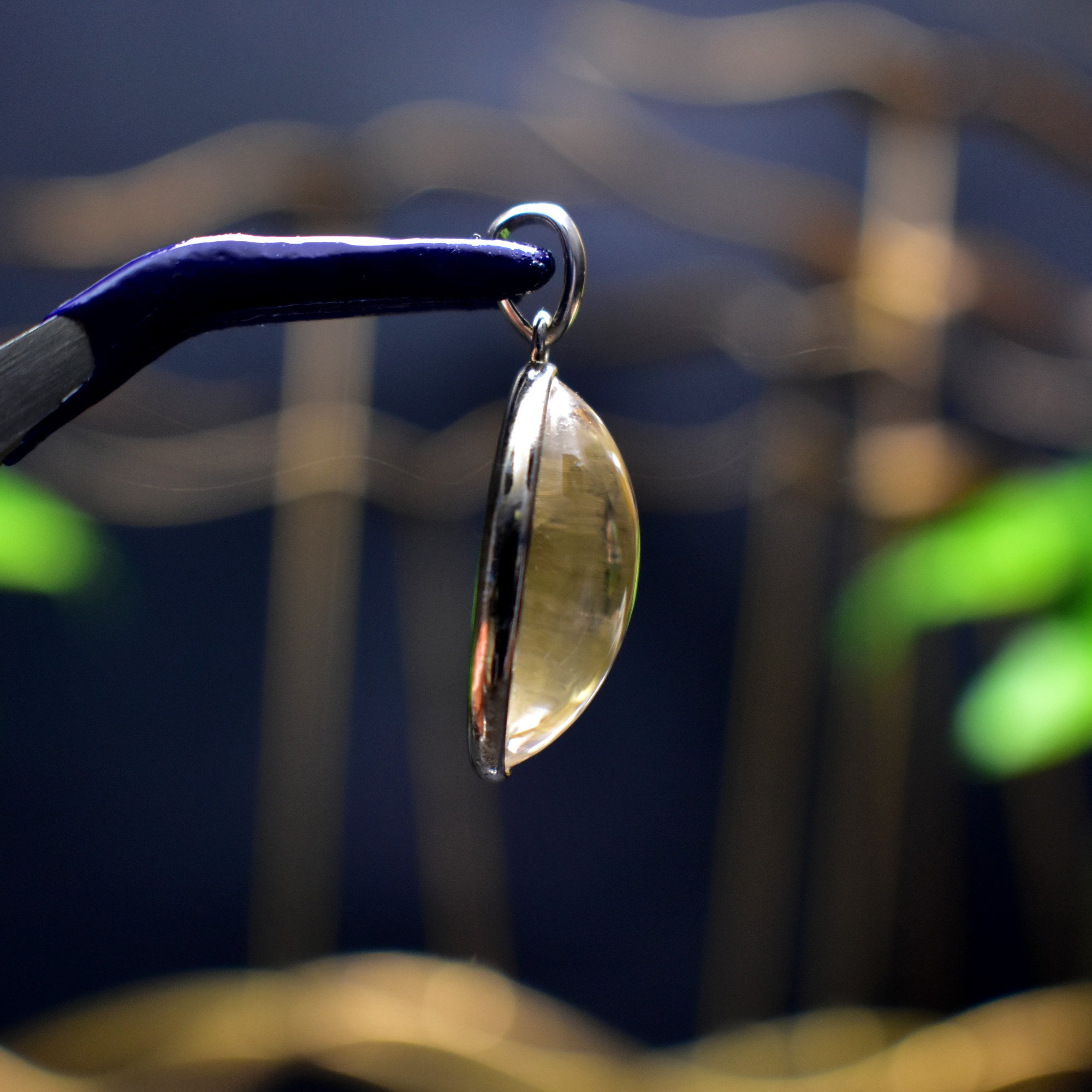 EXCLUSIVE! Golden Rutilated Titanium Clear Quartz Pendant Gem Crystal - DelphyCrystals