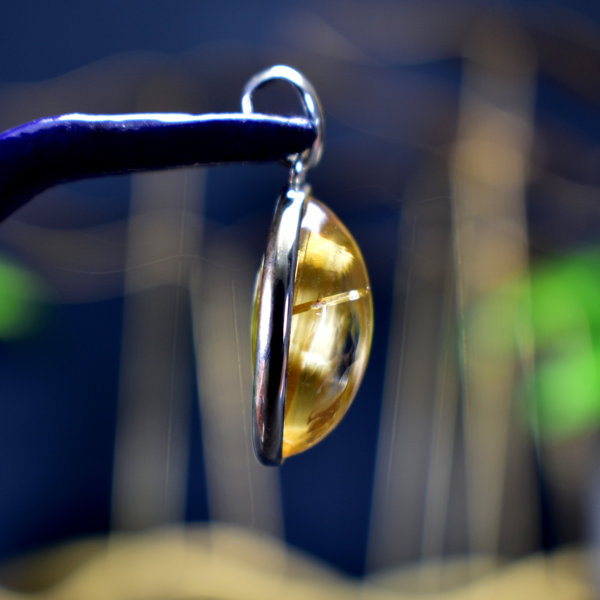 EXCLUSIVE! Golden Rutilated Titanium Clear Quartz Pendant Gem Crystal - DelphyCrystals